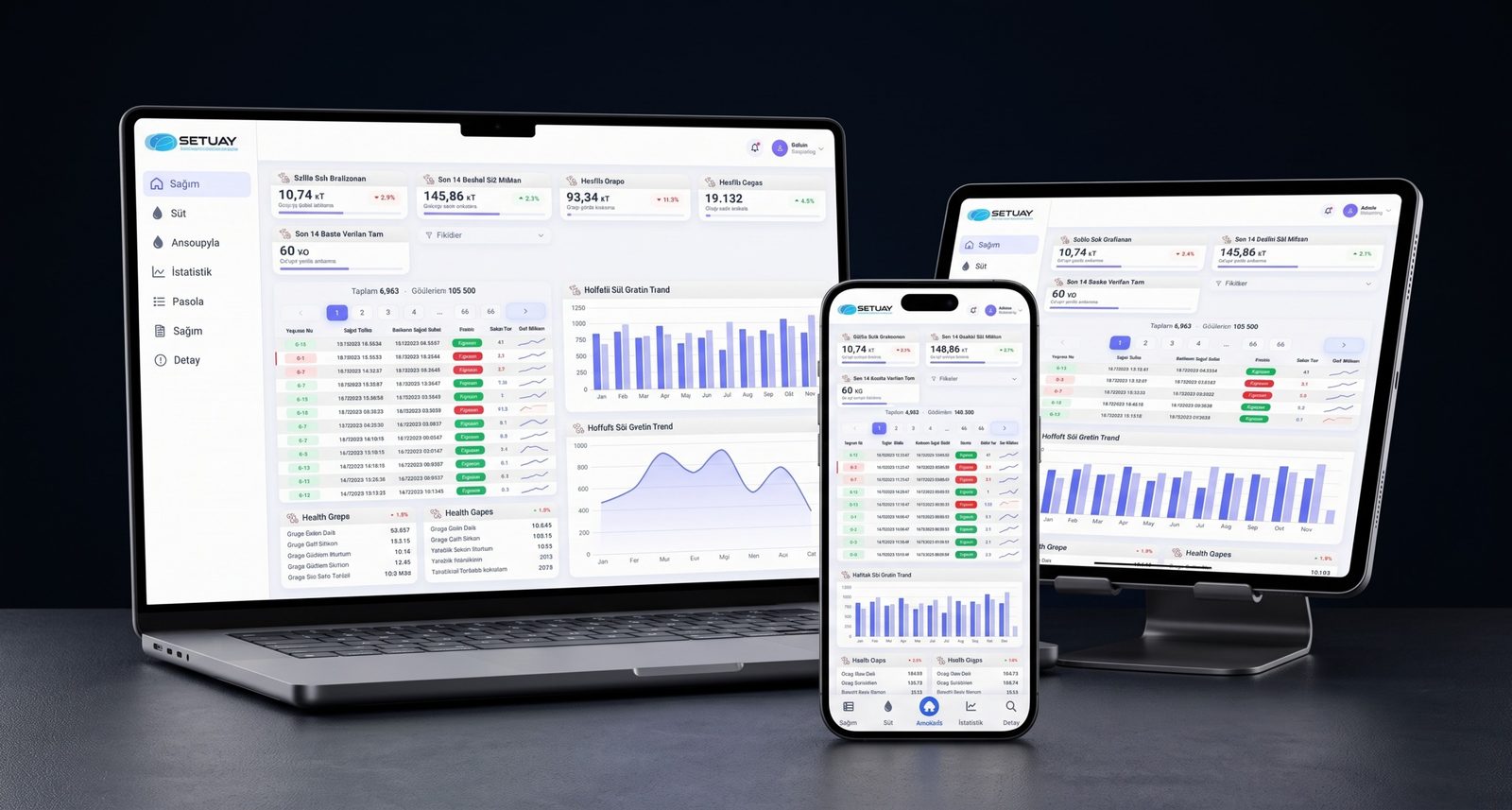 Setuay panel ekranları